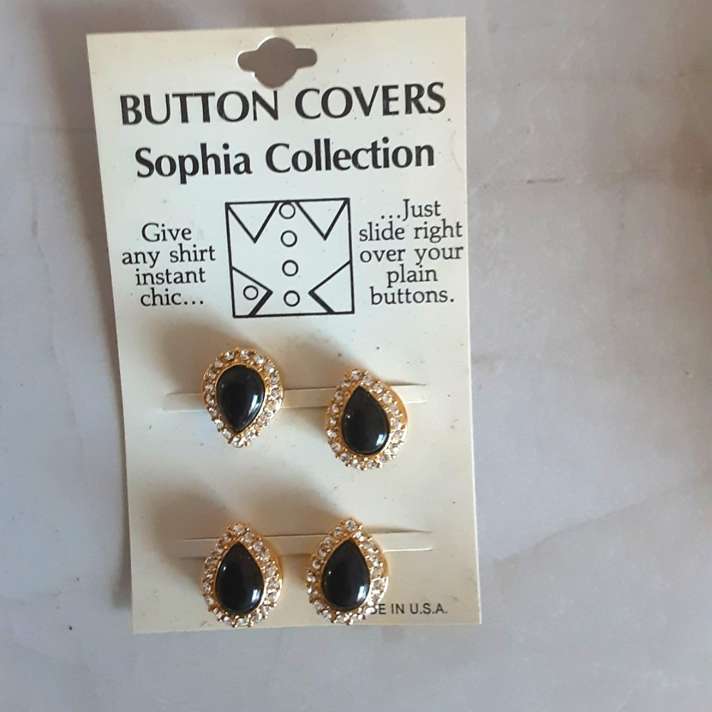 Black & Gold Button Covers